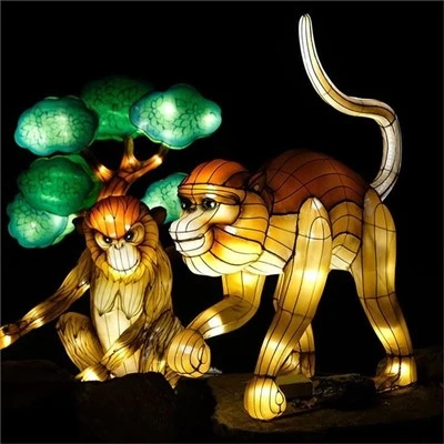 نمایش فانوس حیوانات سفارشی جشنواره سنتی ابریشم Led Light